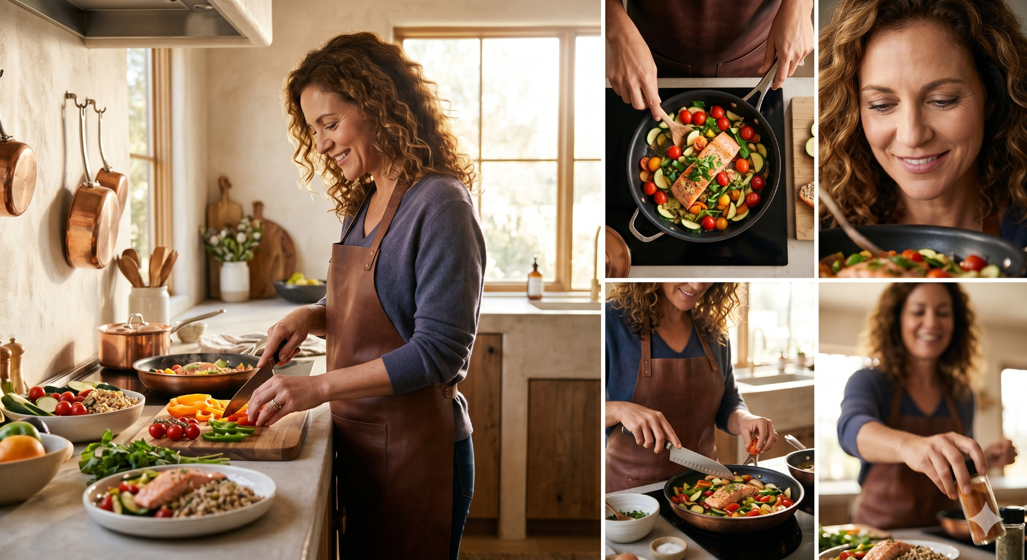 Healthy adult cooking after weight loss program in Liberty Lake