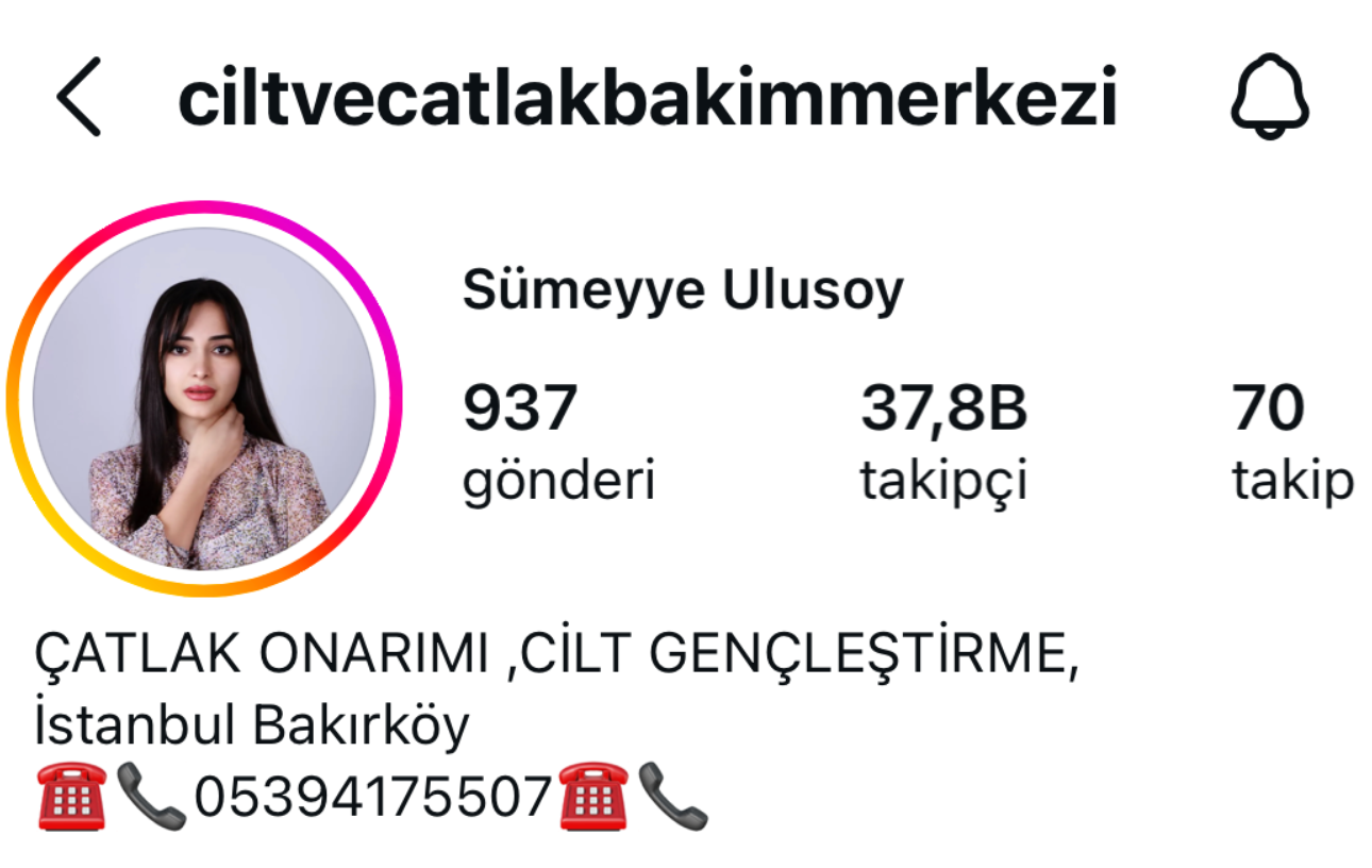 ciltvecatlakbakimmerkezi Instagram profili