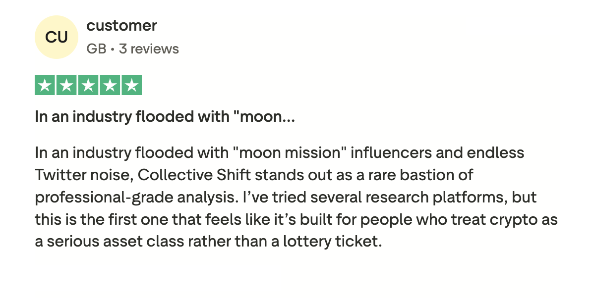 Trustpilot review · Real access to experts + education