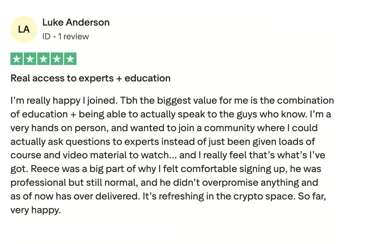 Trustpilot review · Adam Smith