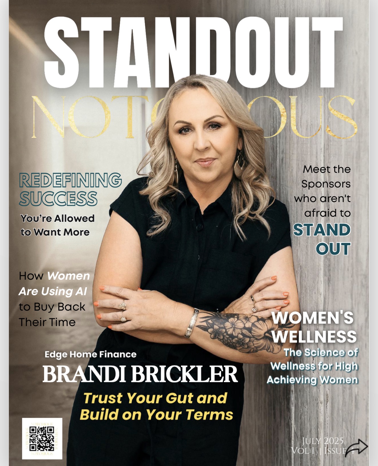 Brandi Brickler on the cover of StandOut by Notorious Magazine