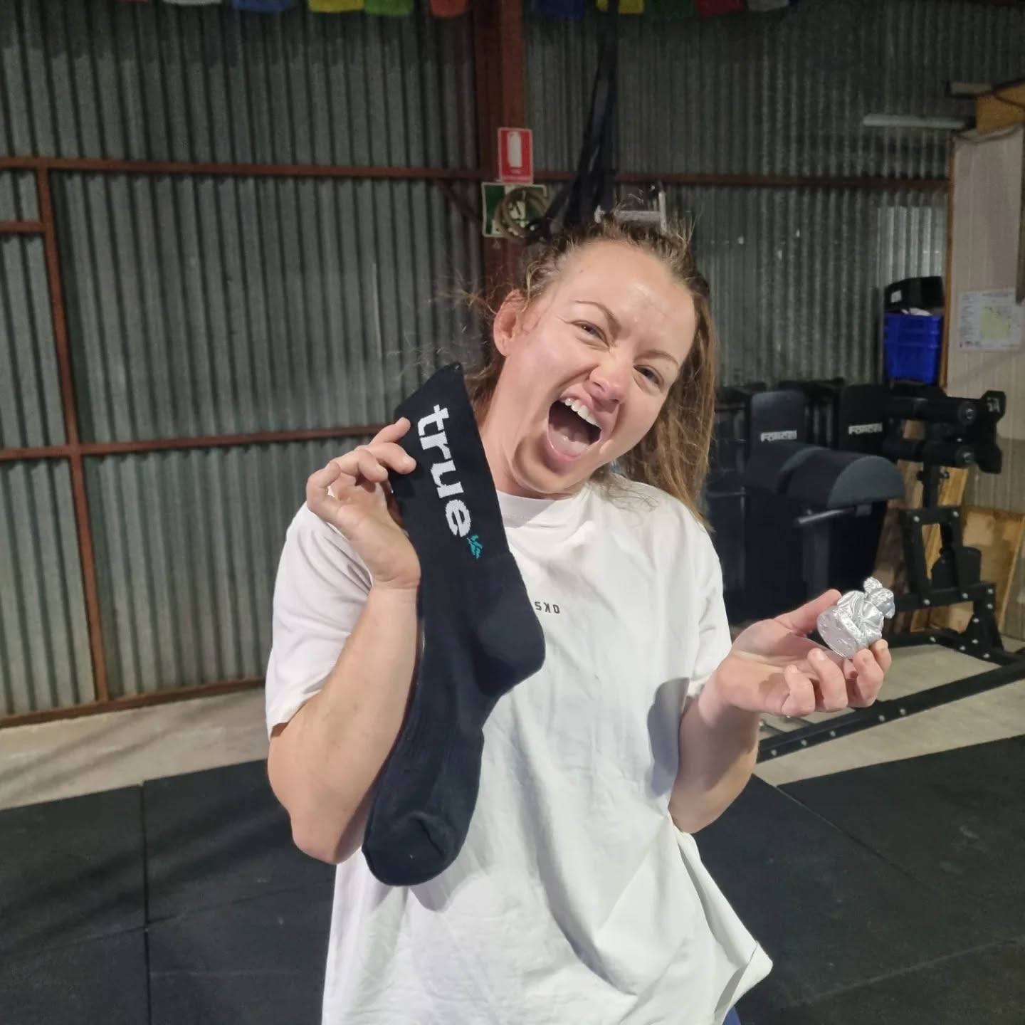 Member laughing during a class at Dropbear Fitness