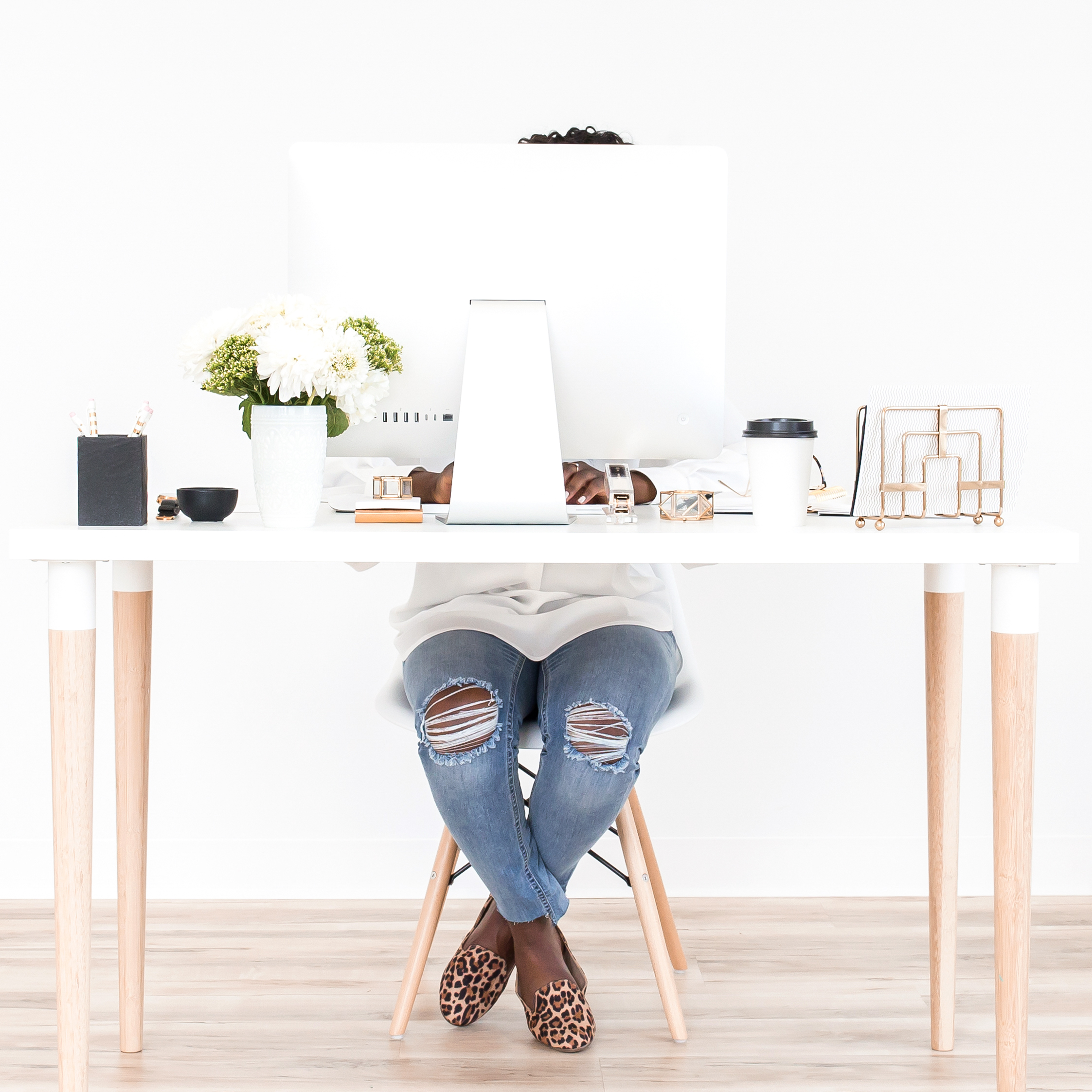 Business owner working at her desk