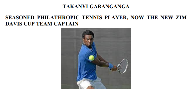 Takanyi Garanganga — Zimbabwean Tennis legend