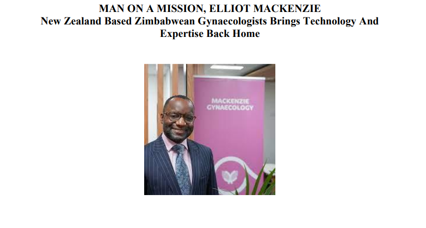 Dr Elliot Mackenzie — Zimbabwean Professors and Educators legend