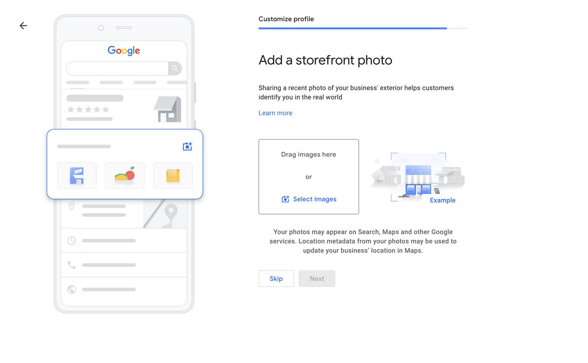 Google My Business admin dashboard showing location and review management
