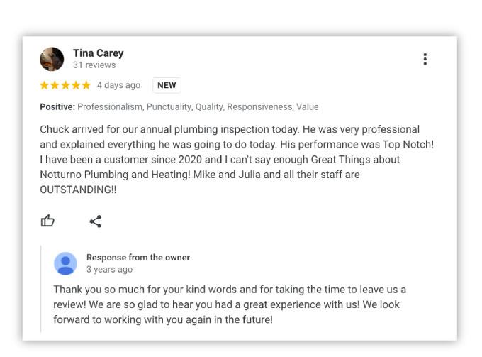 Customer submitting a 5-star Google review on mobile