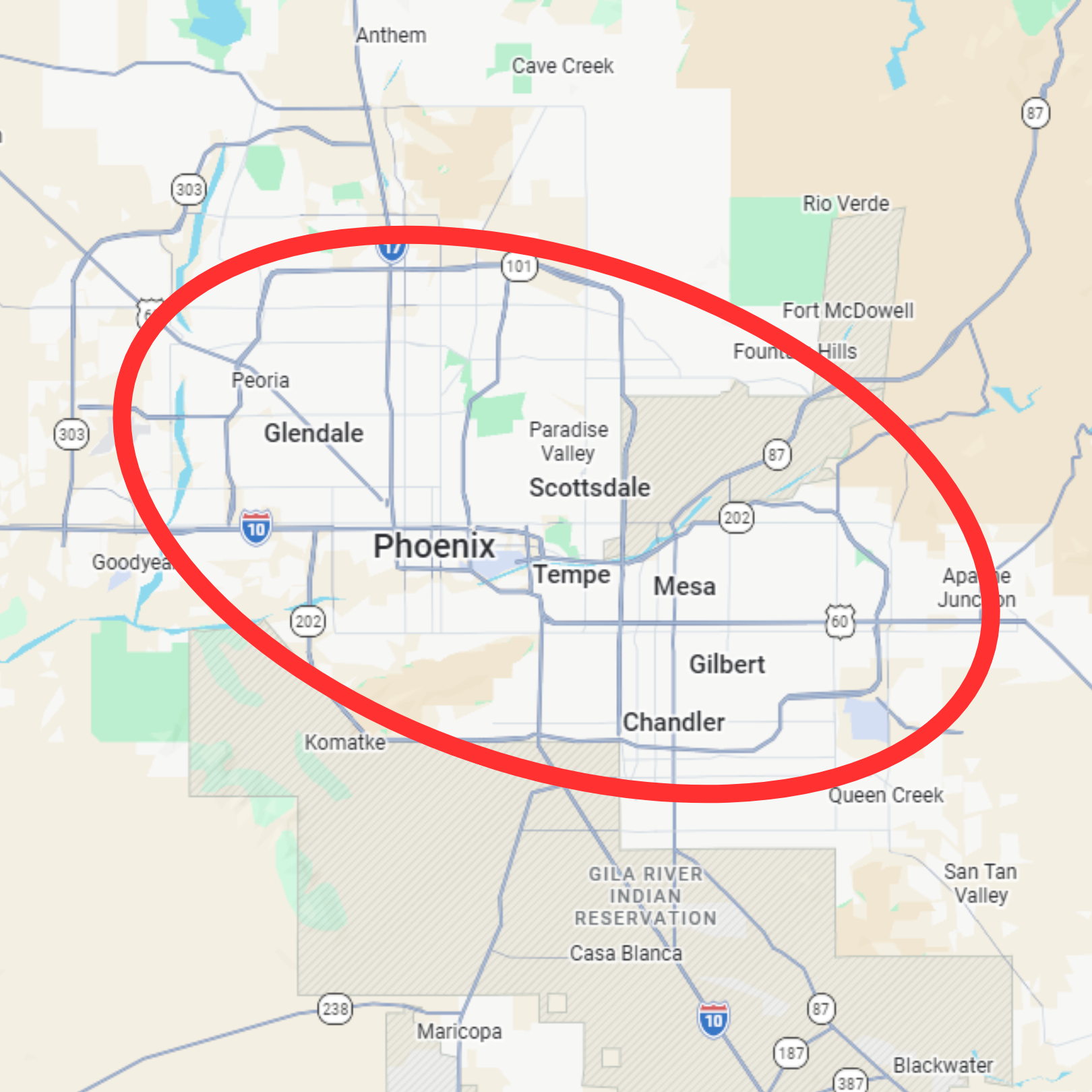 Service area map