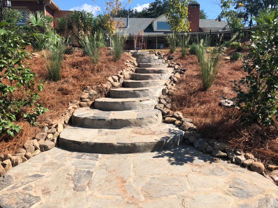 Concrete steps hardscaping in Monroe LA