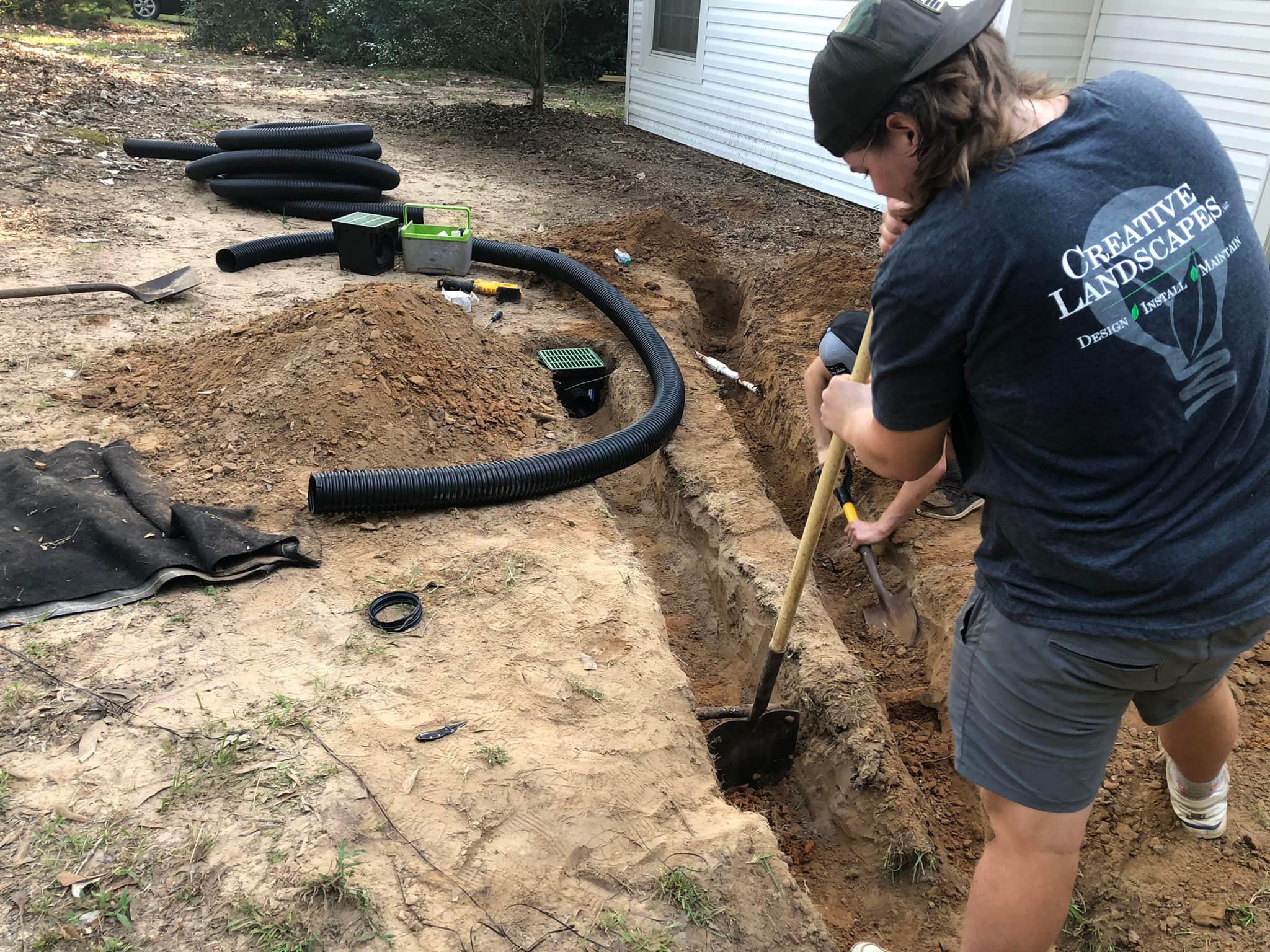 French Drain installation in Monroe, LA