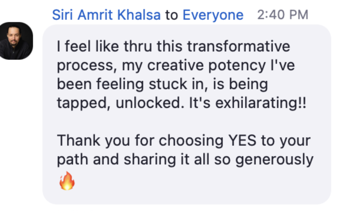 Siri Amrit Khalsa testimonial