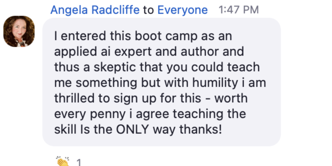 Angela Radcliffe testimonial