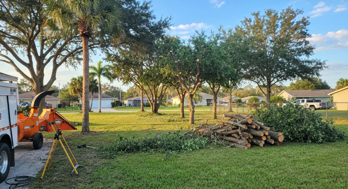 Debris removal after tree trimming