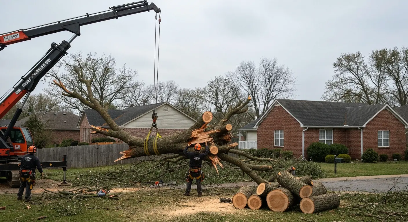 Storm damage tree removal
