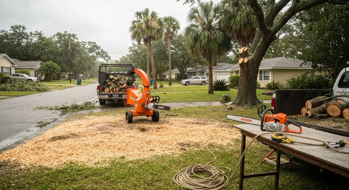 Storm damage tree removal