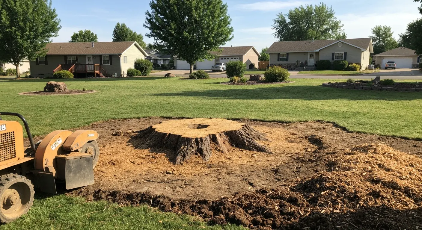 Residential stump grinding in Star