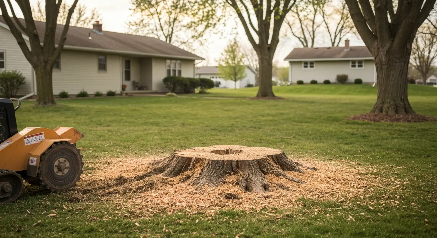 Single stump grinding in Flora