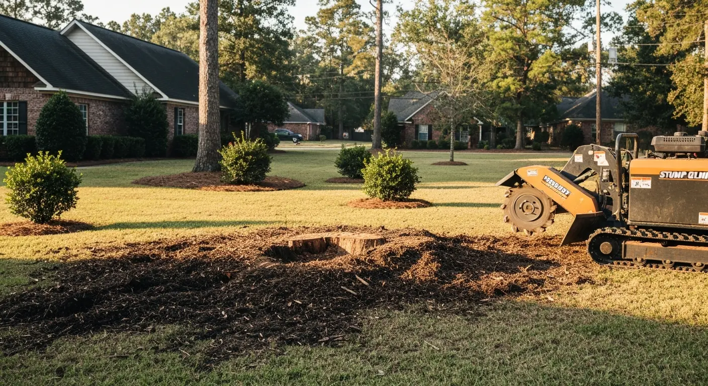 Stump grinding service in Pearl