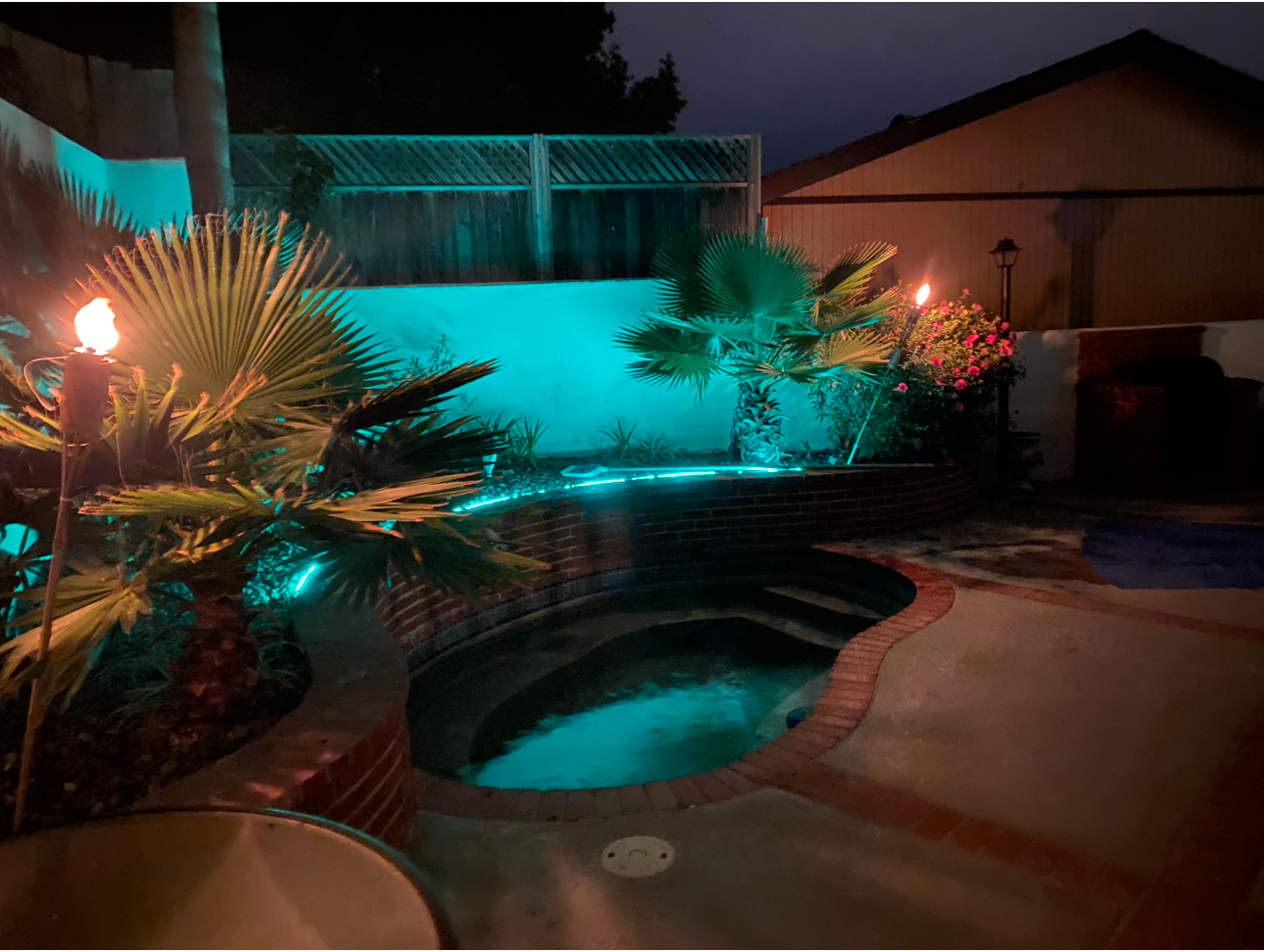 Outdoor pool and patio near TK's Place sober living San Clemente