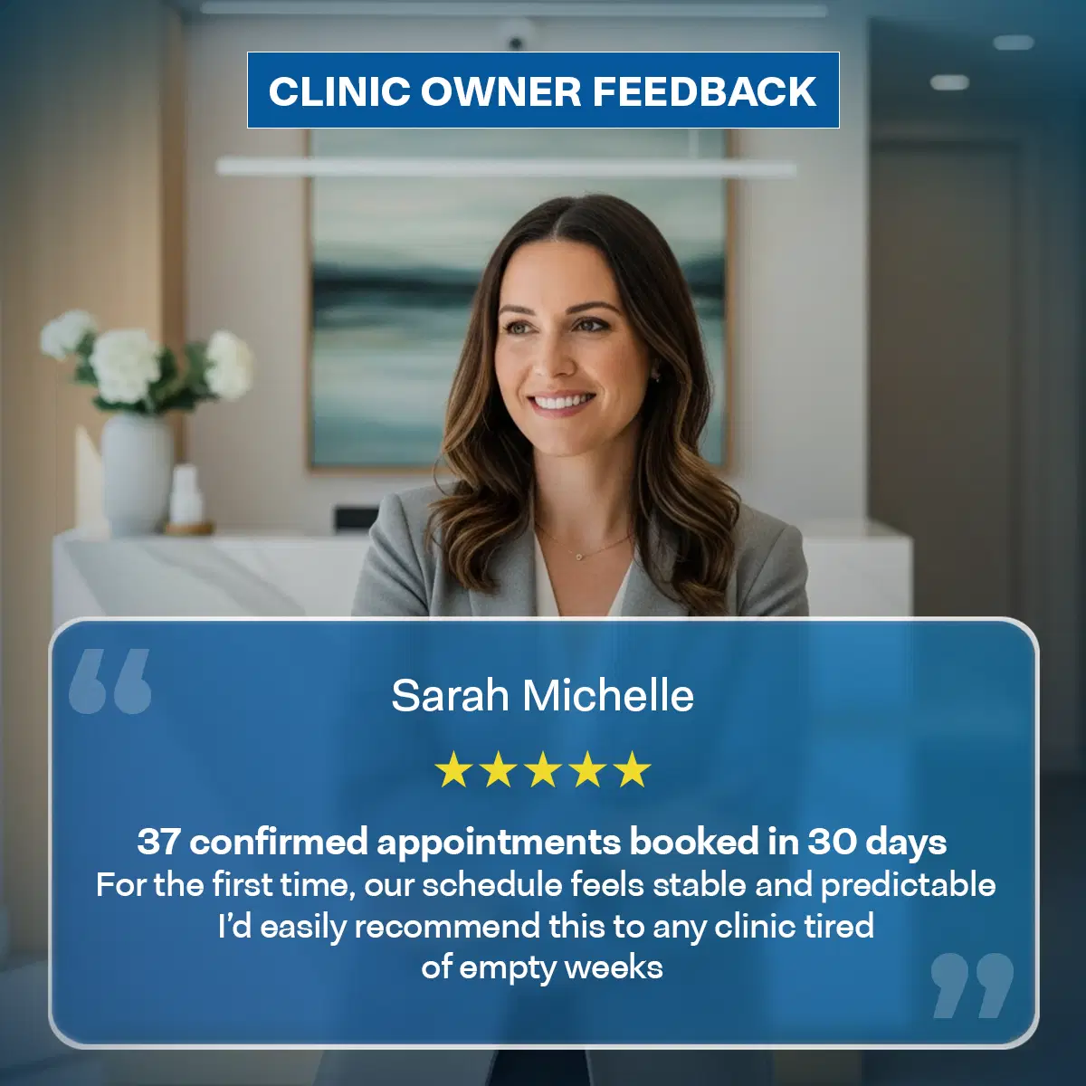 Happy clinic owner after implementing WellBooked Happy clinic owner after implementing WellBooked