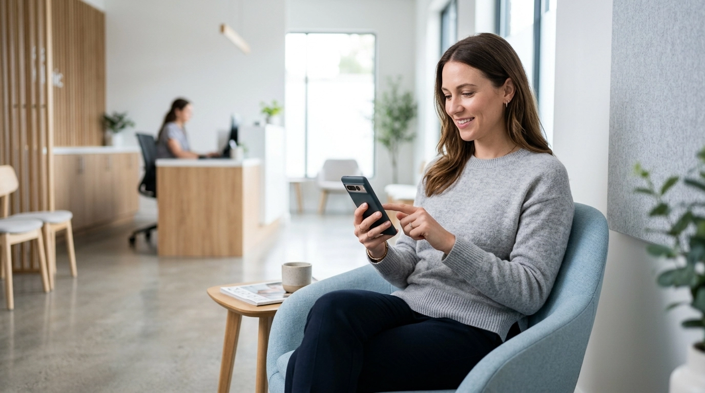 Patient confirming an appointment by text Patient confirming an appointment by text