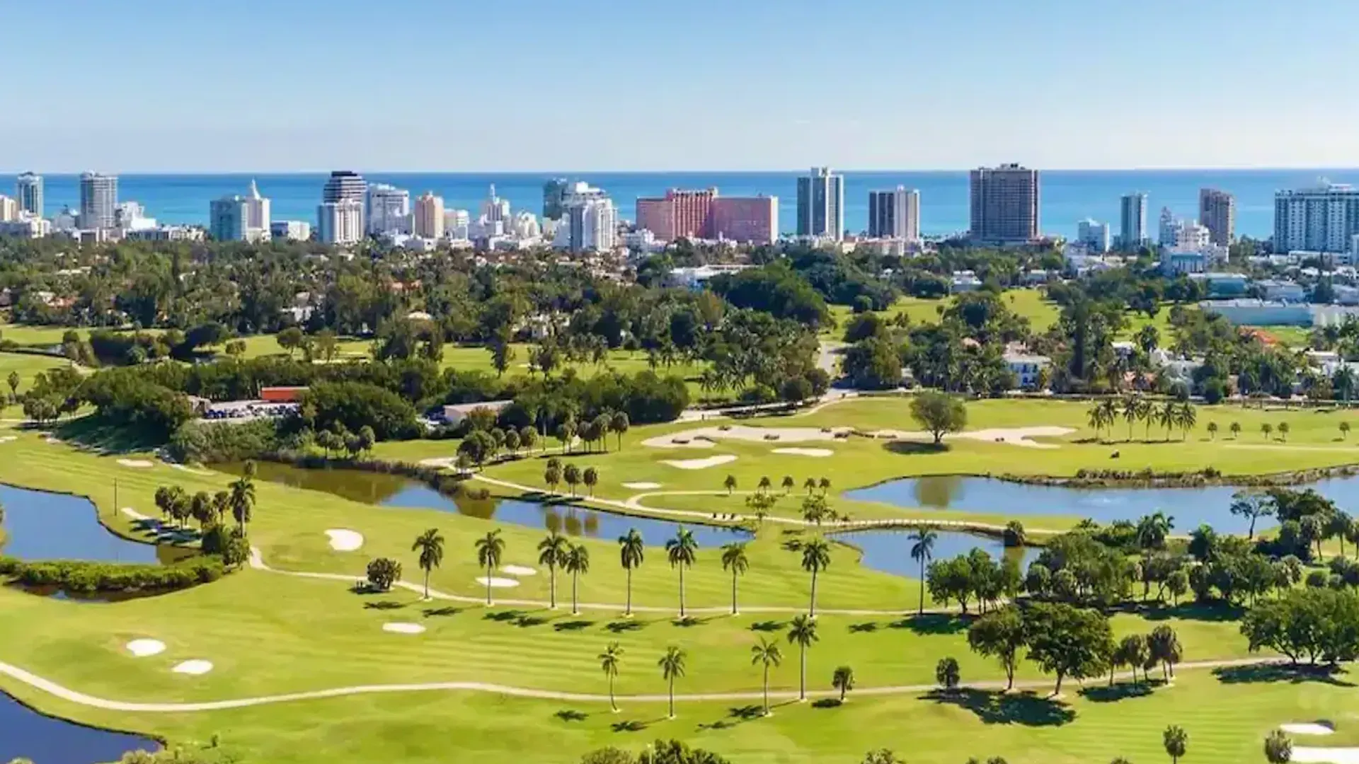 South beach miami drone view
