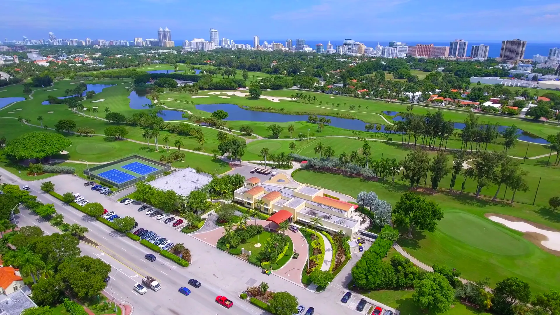 South beach miami drone view