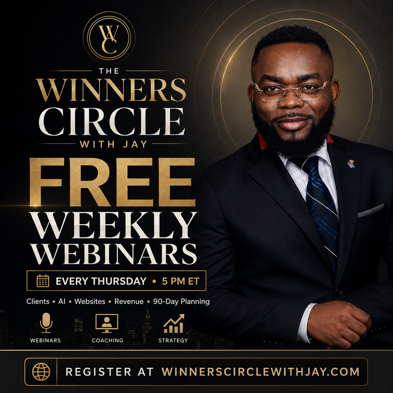 Olanrewaju Jay Adewole — business coach, strategist, author and host of The Winners Circle Podcast