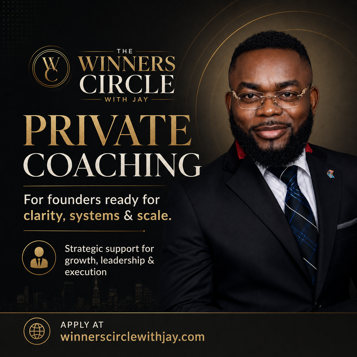 Olanrewaju Jay Adewole — business coach, strategist, author and host of The Winners Circle Podcast