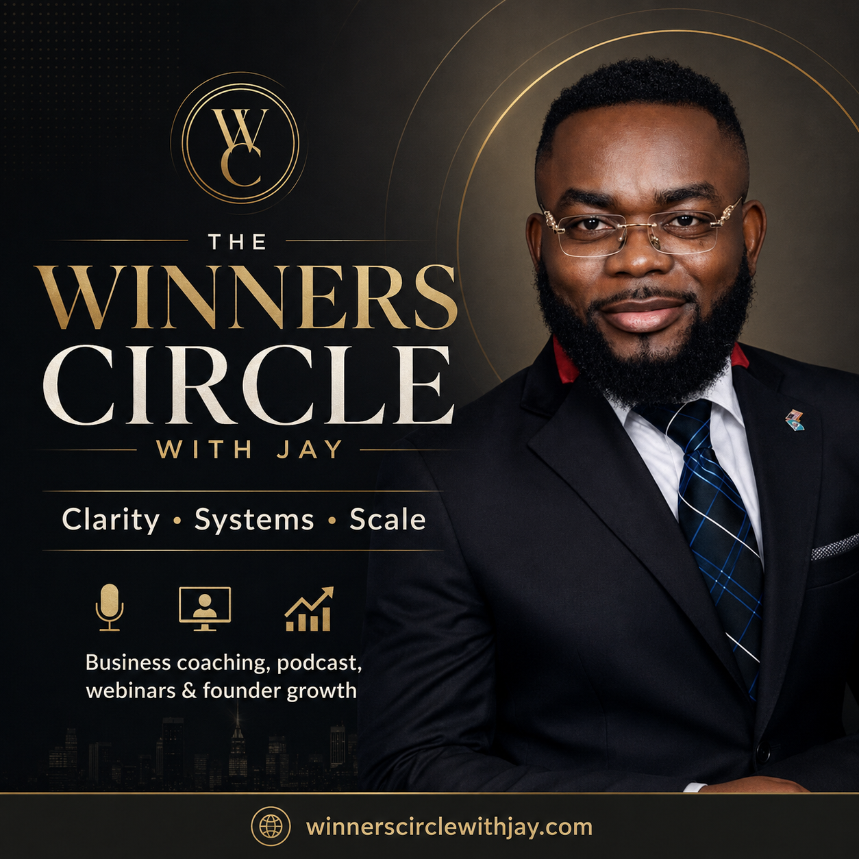 Olanrewaju Jay Adewole — business coach, strategist, author and host of The Winners Circle Podcast