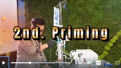 Priming the EBOO machine system