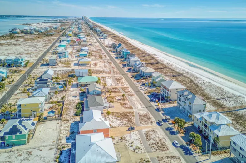Aerial view of Navarre Beach, FL