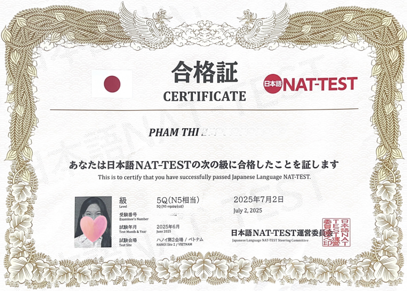 NAT-TEST là chứng chỉ kiểm tra trình độ tiếng Nhật gần với JLPT