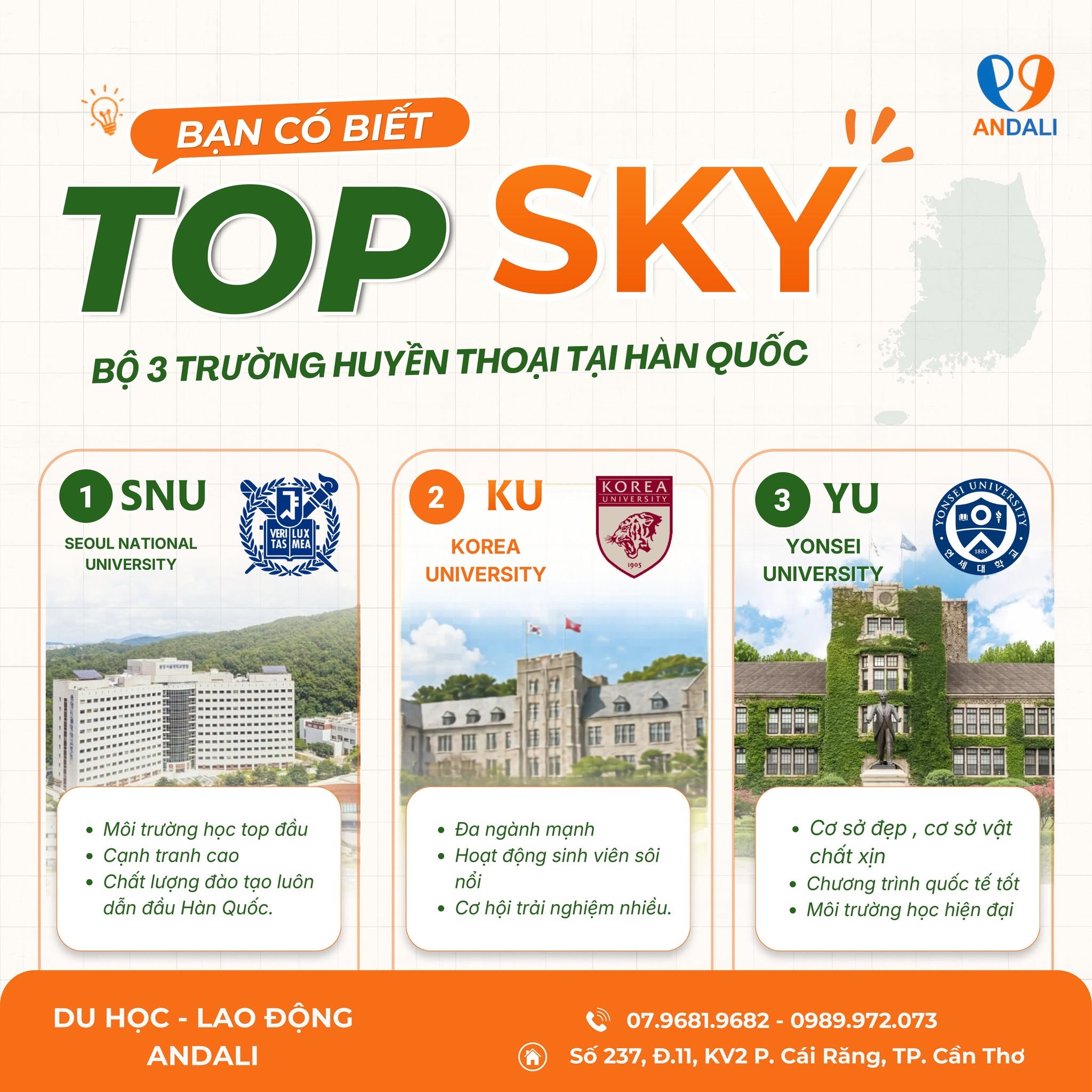 3 Trường Đại Học TOP SKY Huyền Thoại Tại Hàn Quốc