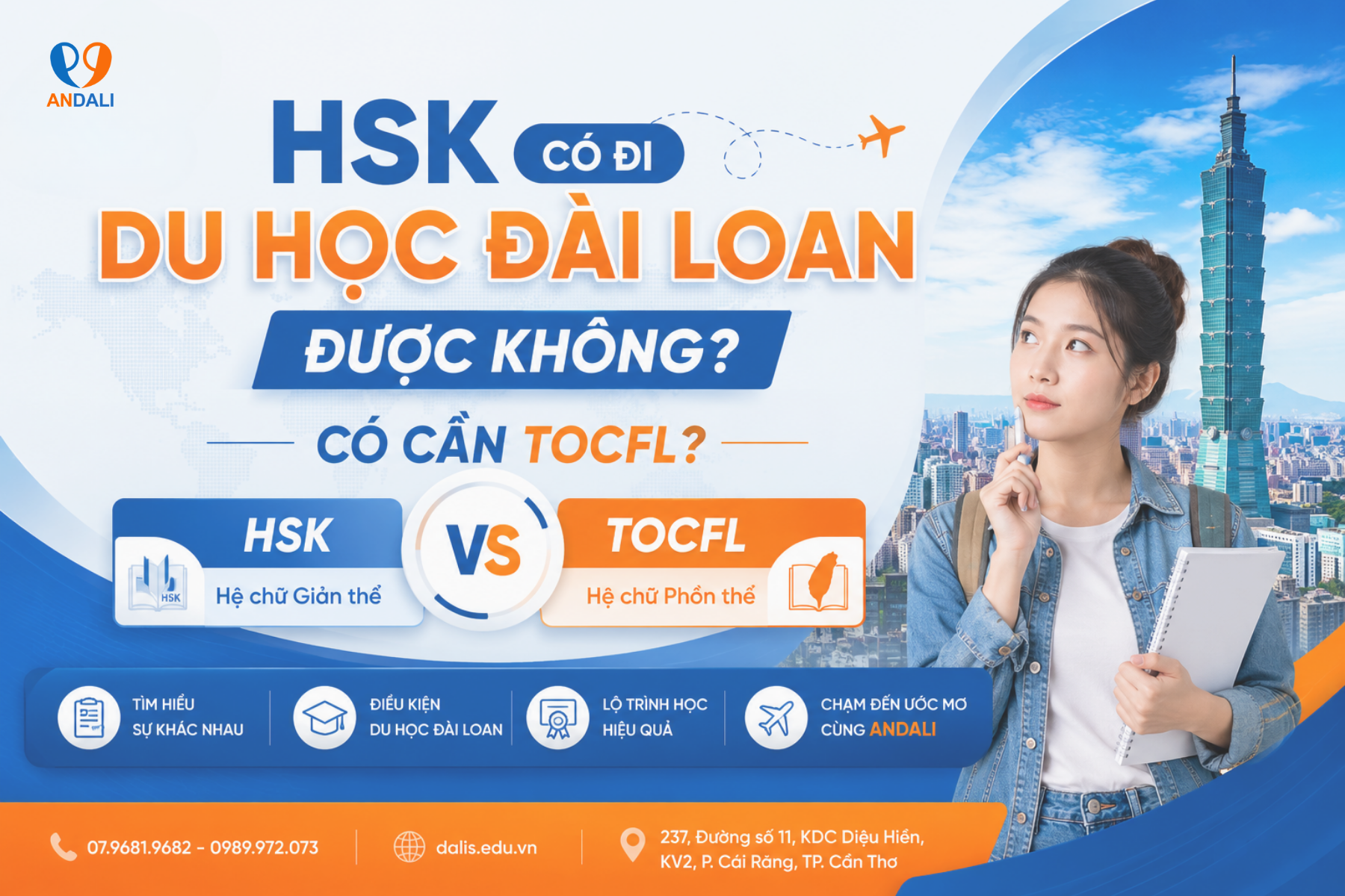 HSK có đi du học Đài Loan được không? Có cần TOCFL?  