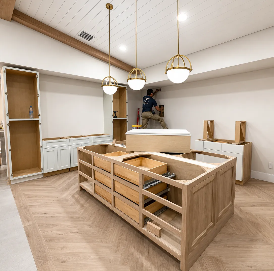 Custom cabinetry built in Unity's Fort Myers shop