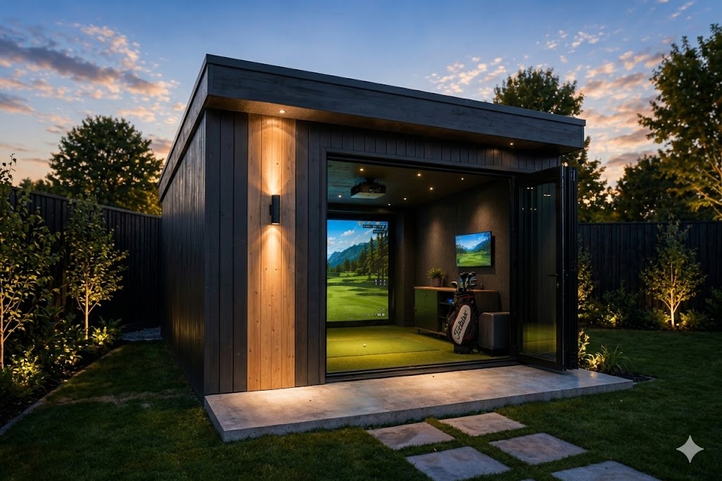 The Approach — compact ForeSpace golf simulator studio, exterior