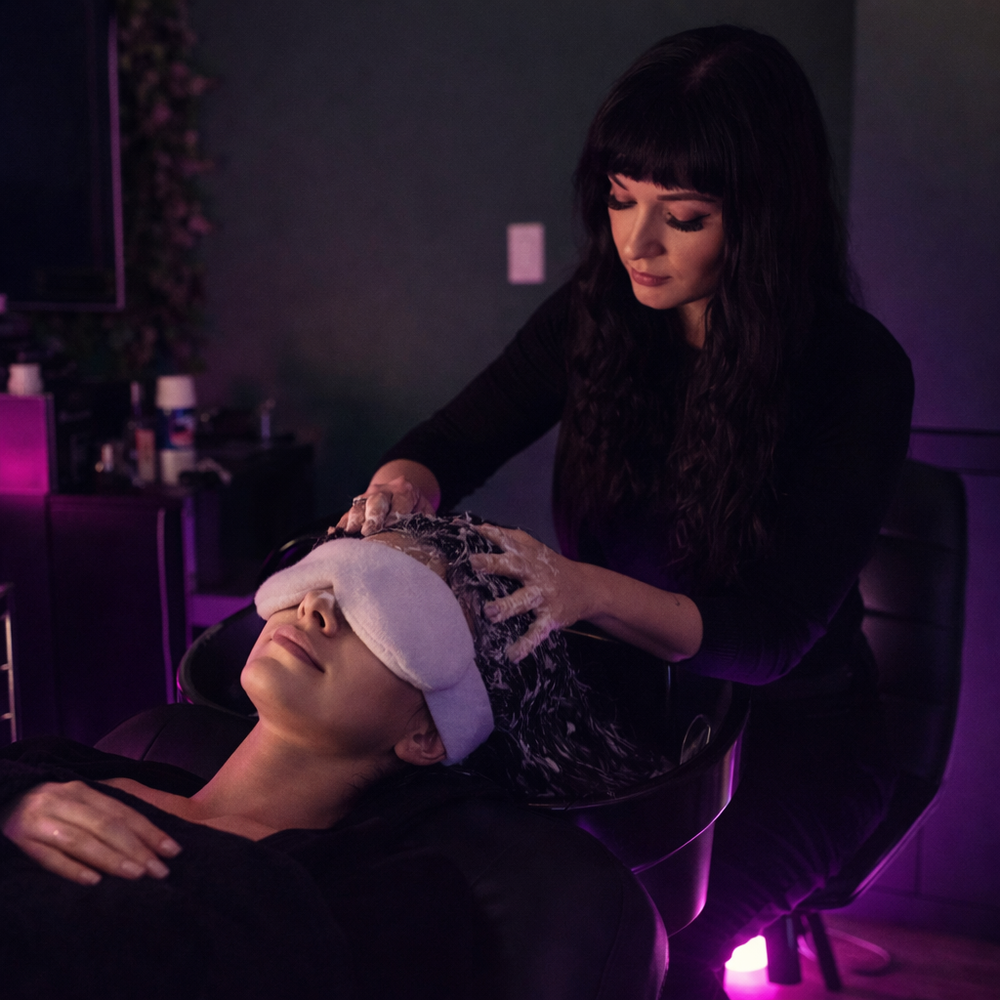 A serene Japanese head spa scalp massage with soft steam