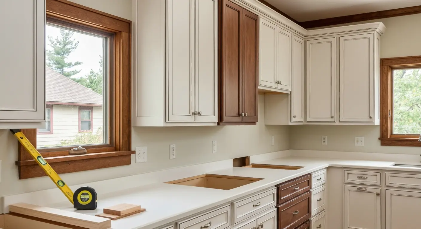 Custom kitchen cabinet installation