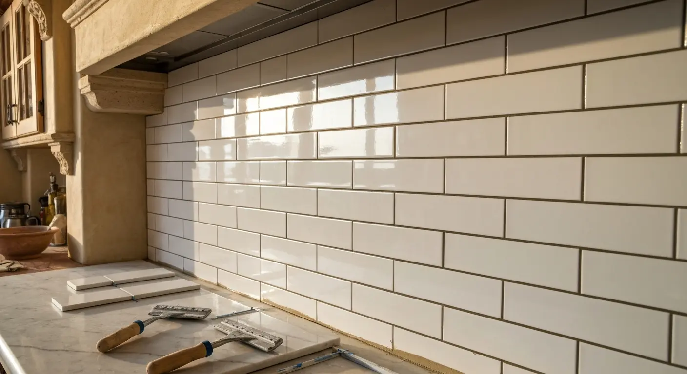 Kitchen backsplash tile installation