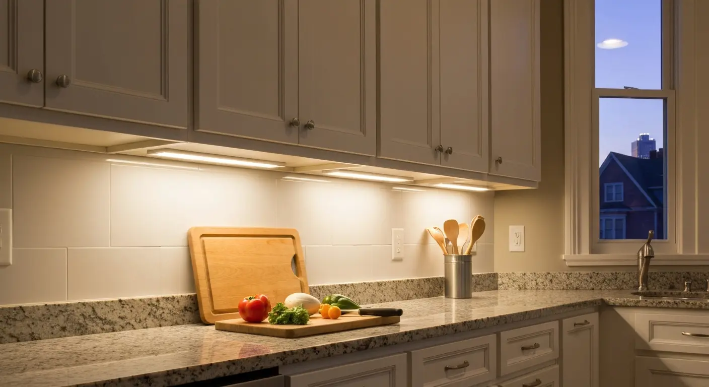 Under-cabinet task lighting in Madison kitchen