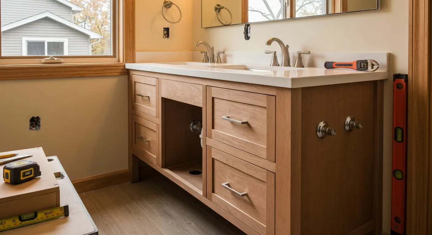 Bathroom vanity installation
