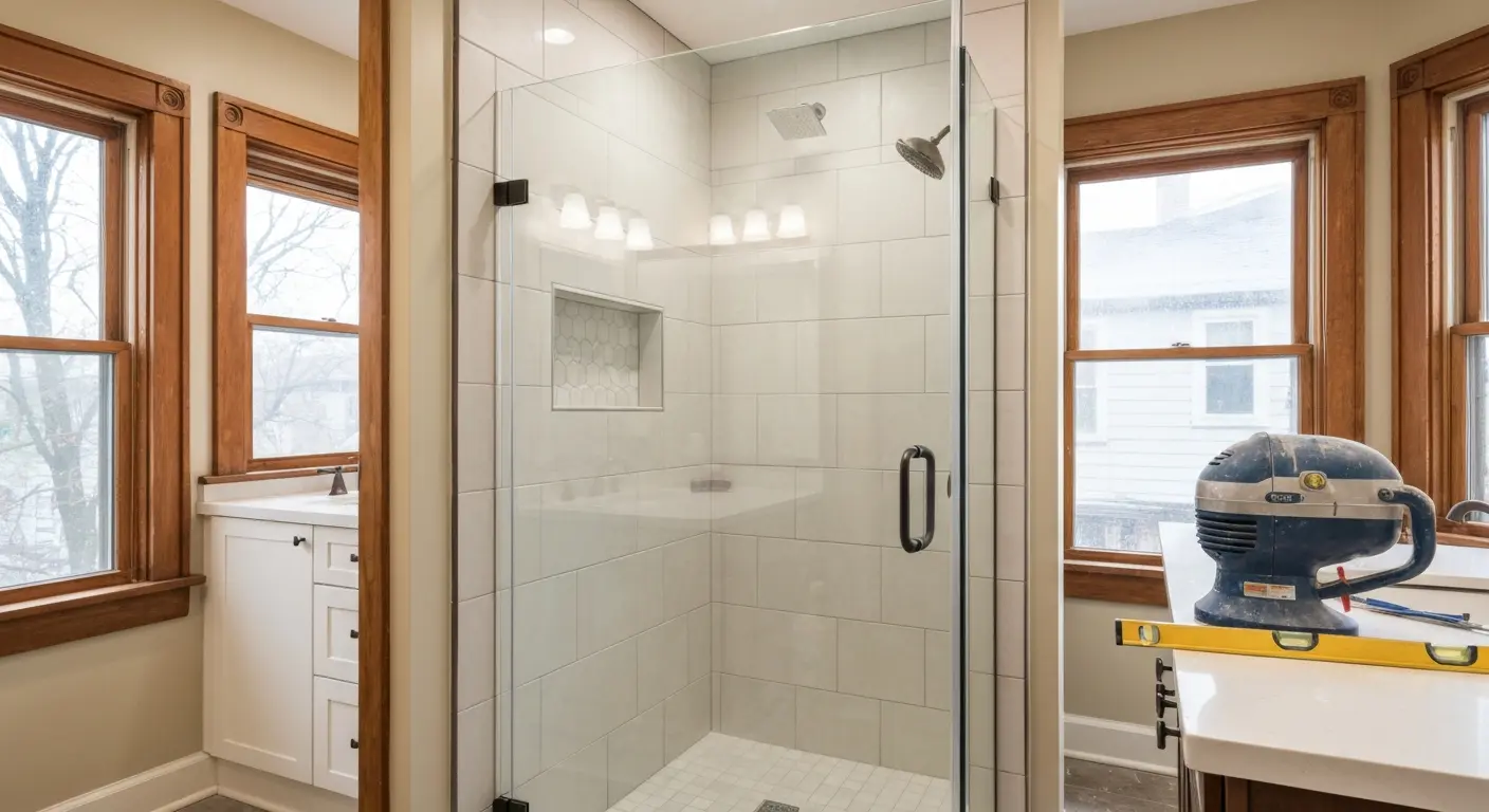 Custom tile shower in Madison bathroom