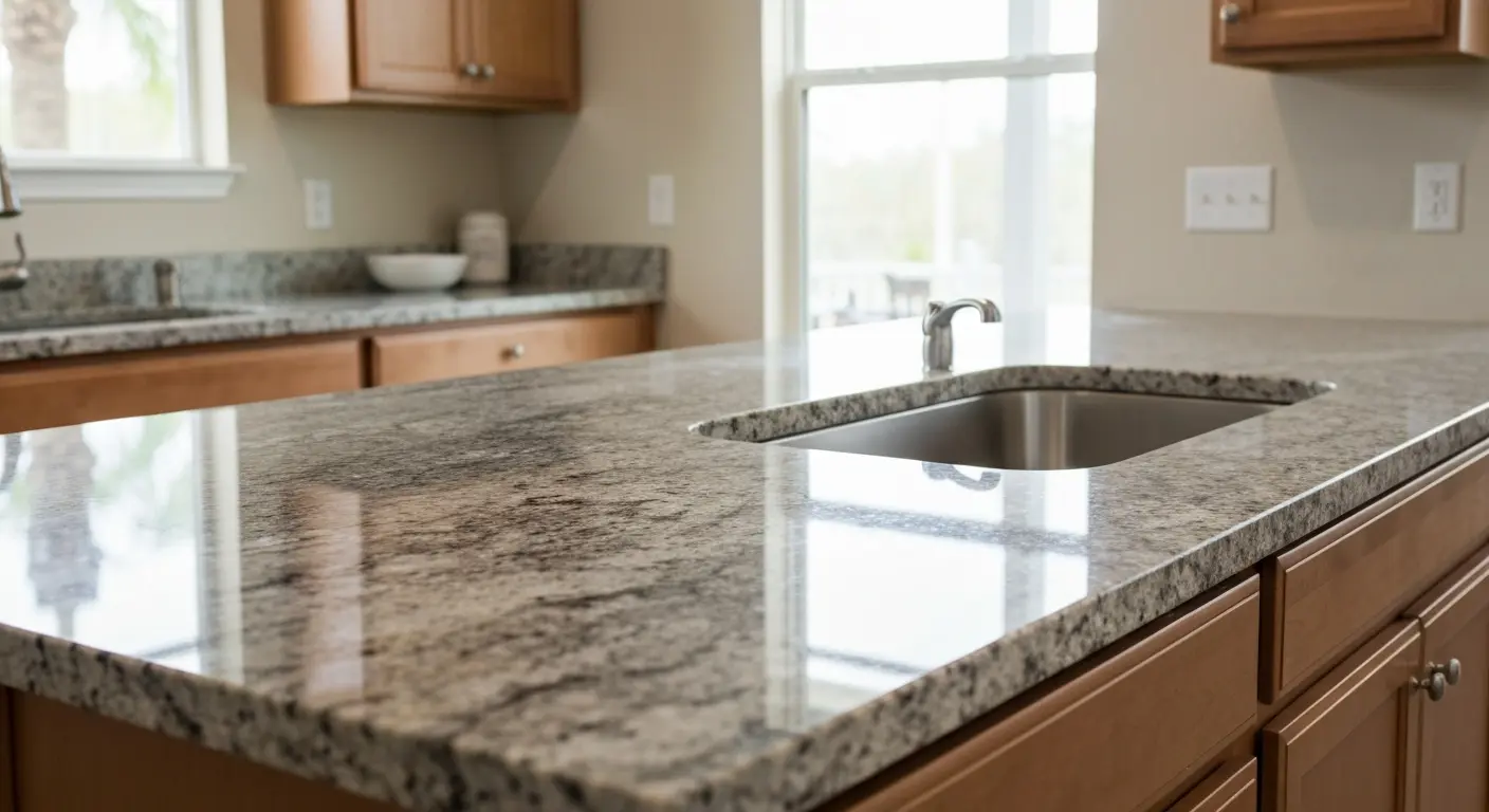 Granite kitchen countertop installation