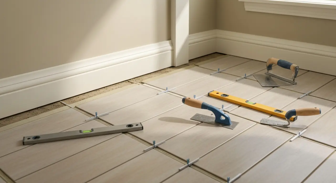 Bathroom floor installation