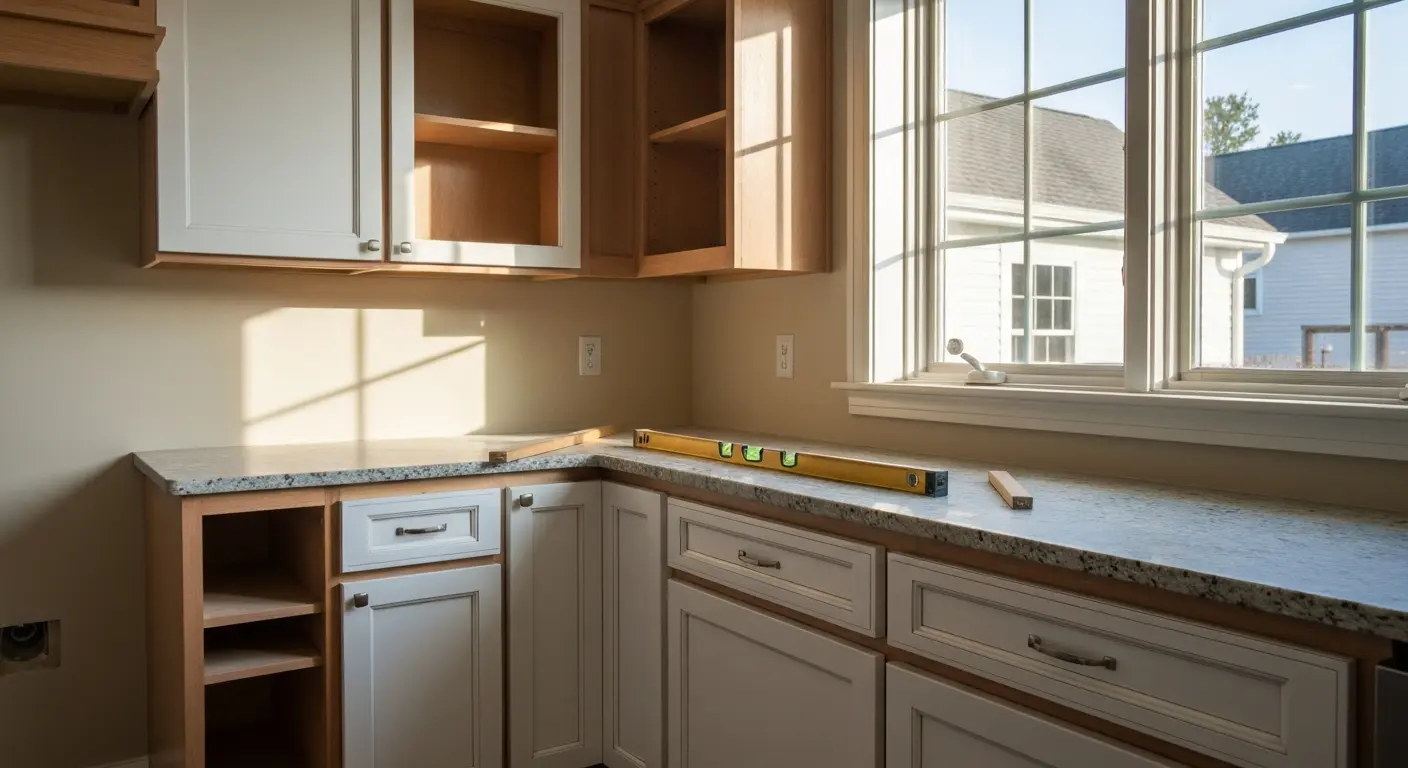 Custom kitchen cabinet installation