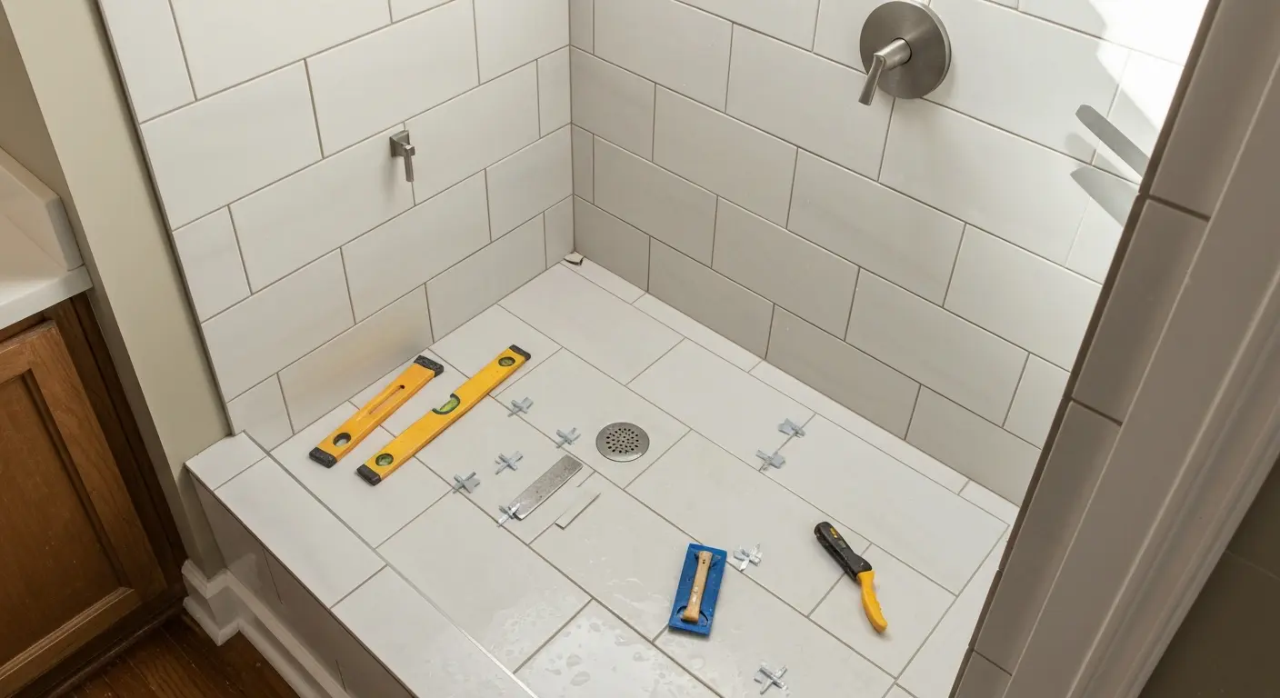 Tile shower installation
