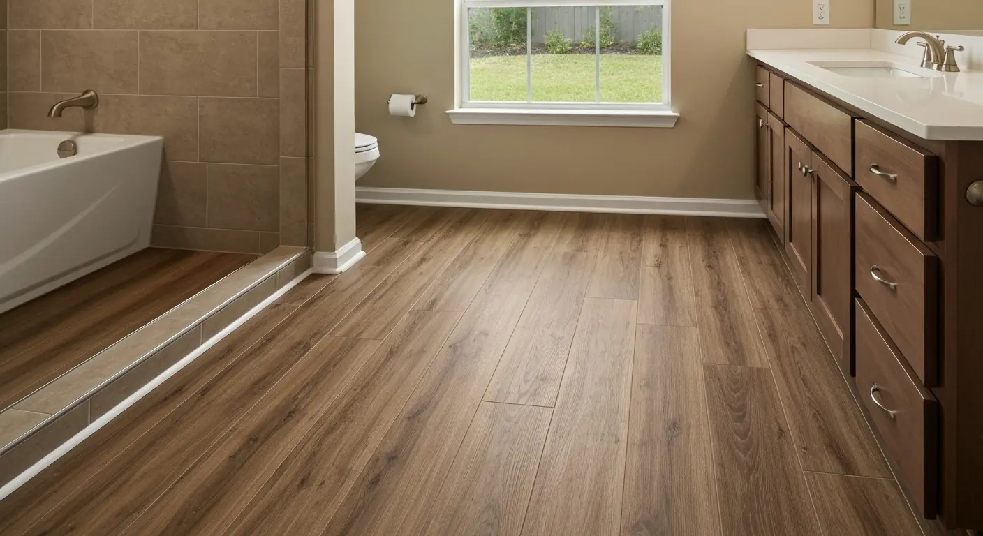 Luxury vinyl bathroom flooring