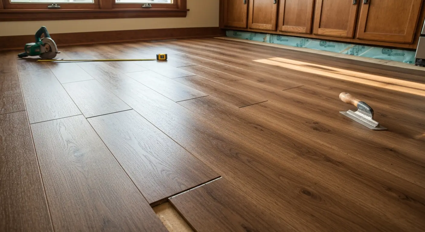Luxury vinyl plank flooring installation