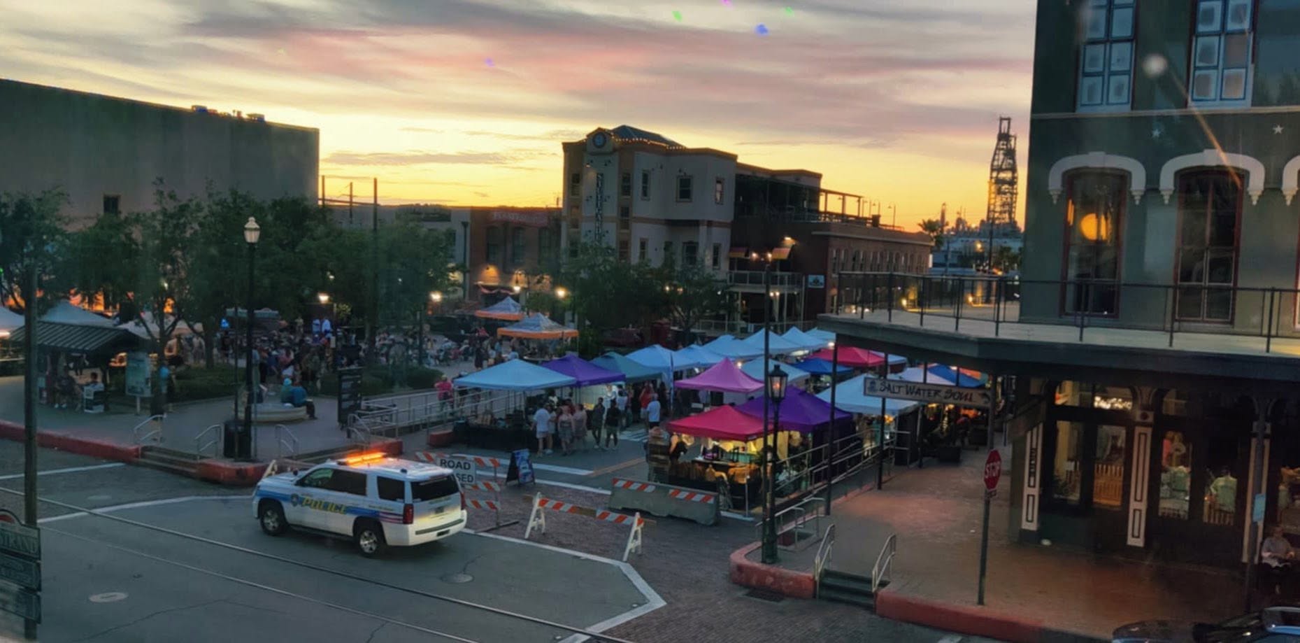 A busy market day at Galveston Island Market